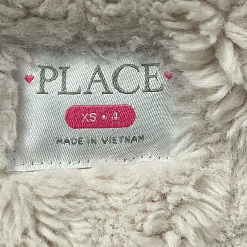 The Children’s Place Girl’s Green Faux Fur Lined Hooded Full Zip Parka Coat XS 4